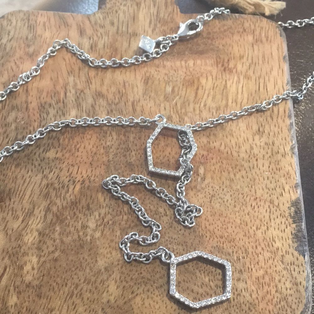 Rebecca Minkoff Gem Hex Pave Y-Necklace